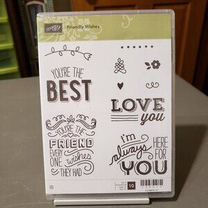Stampin' Up! 'FRIENDLY WISHES' Cling Stamp Set (Used)